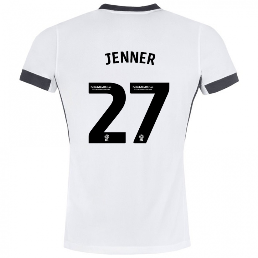 Kinder Abbi Jenner #27 Weiß Schwarz Auswärtstrikot Trikot 2024/25 T-Shirt