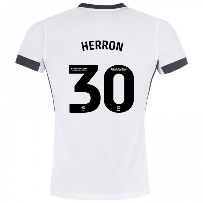 Kinder Neve Herron #30 Weiß Schwarz Auswärtstrikot Trikot 2024/25 T-Shirt