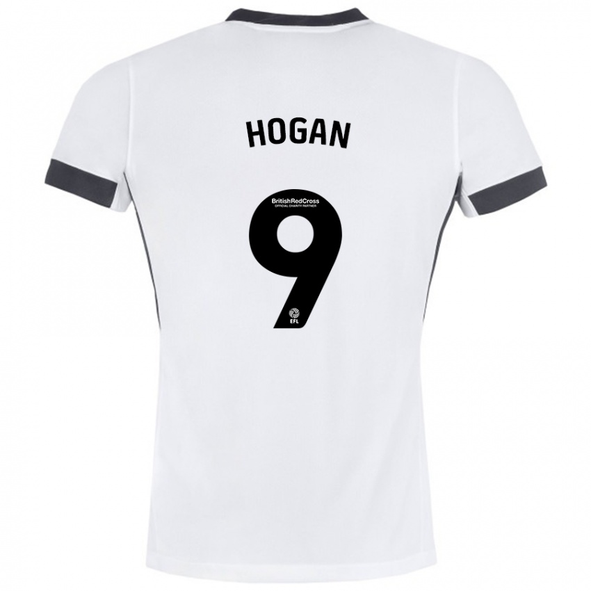 Kinder Scott Hogan #9 Weiß Schwarz Auswärtstrikot Trikot 2024/25 T-Shirt