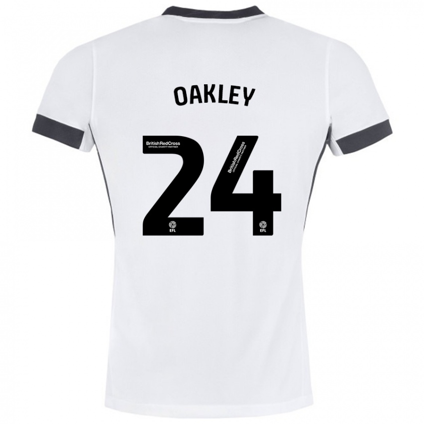 Kinder Marcel Oakley #24 Weiß Schwarz Auswärtstrikot Trikot 2024/25 T-Shirt