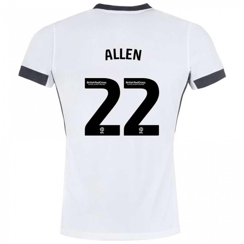 Kinder Remi Allen #22 Weiß Schwarz Auswärtstrikot Trikot 2024/25 T-Shirt