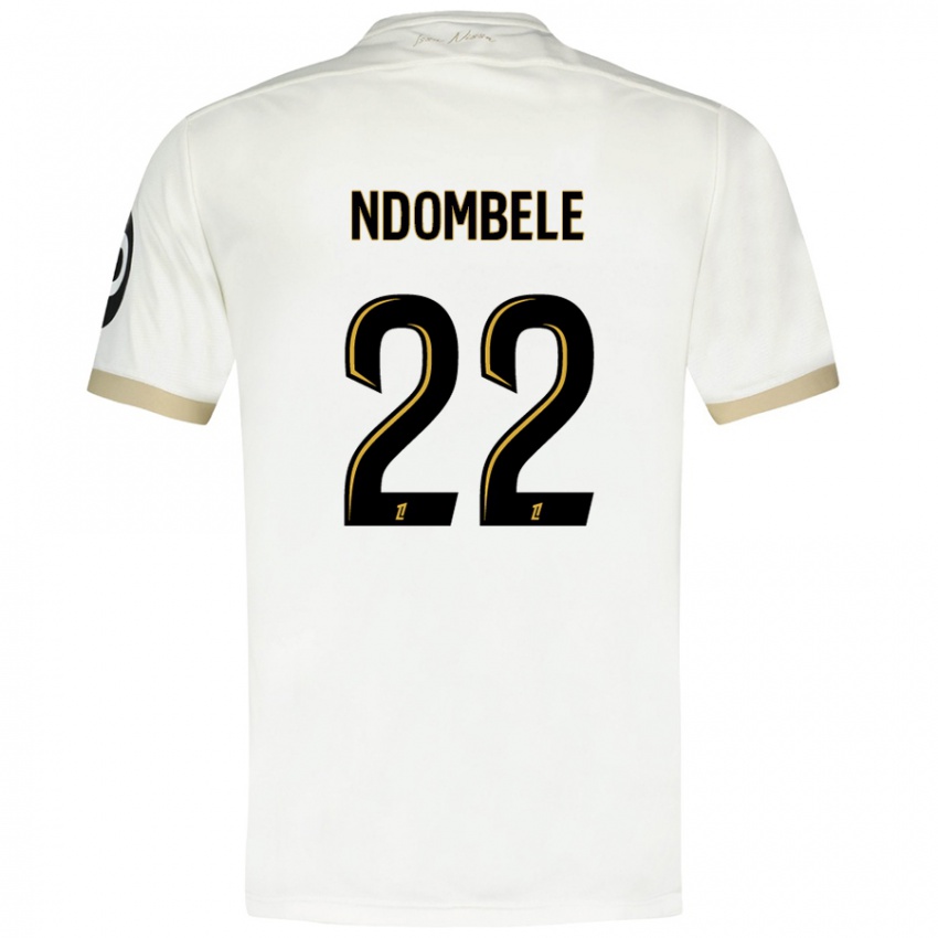 Kinder Tanguy Ndombele #22 Weißgold Auswärtstrikot Trikot 2024/25 T-Shirt