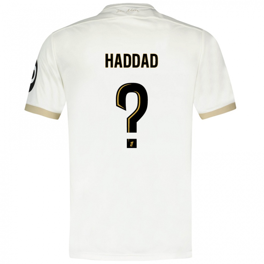 Kinder Yacine Haddad #0 Weißgold Auswärtstrikot Trikot 2024/25 T-Shirt