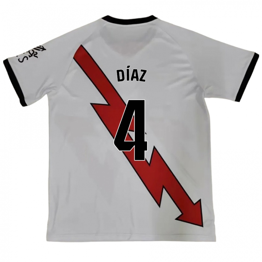 Kinder Pedro Díaz #4 Rot Auswärtstrikot Trikot 2024/25 T-Shirt