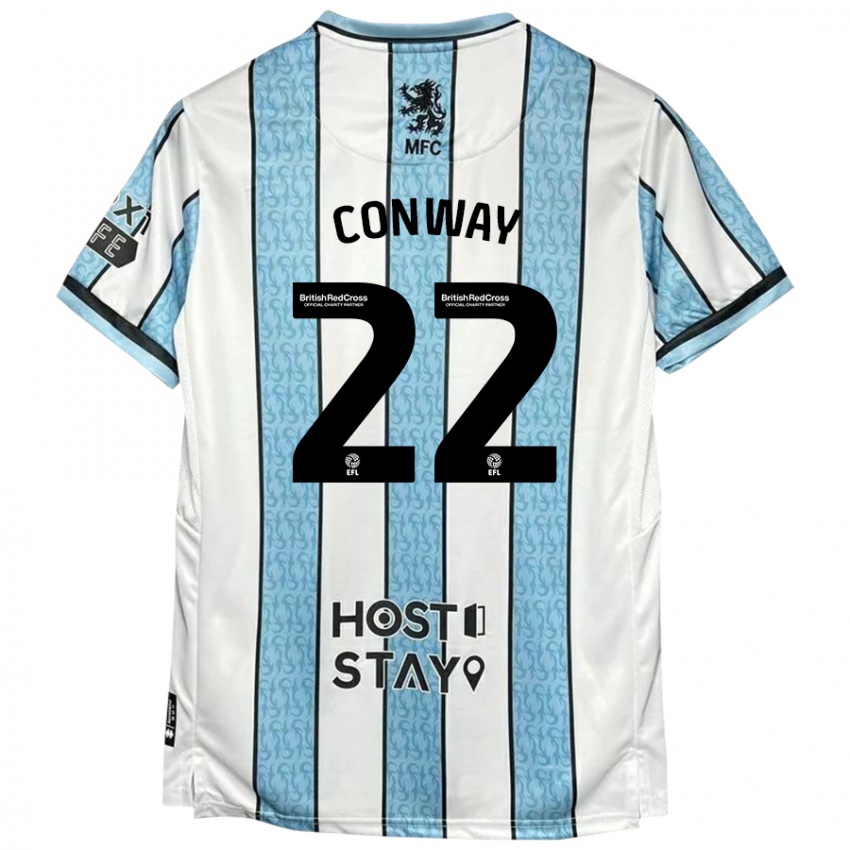 Kinder Tommy Conway #22 Weiß Blau Auswärtstrikot Trikot 2024/25 T-Shirt