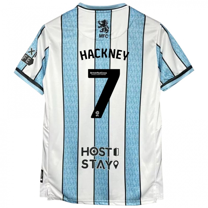 Kinder Hayden Hackney #7 Weiß Blau Auswärtstrikot Trikot 2024/25 T-Shirt