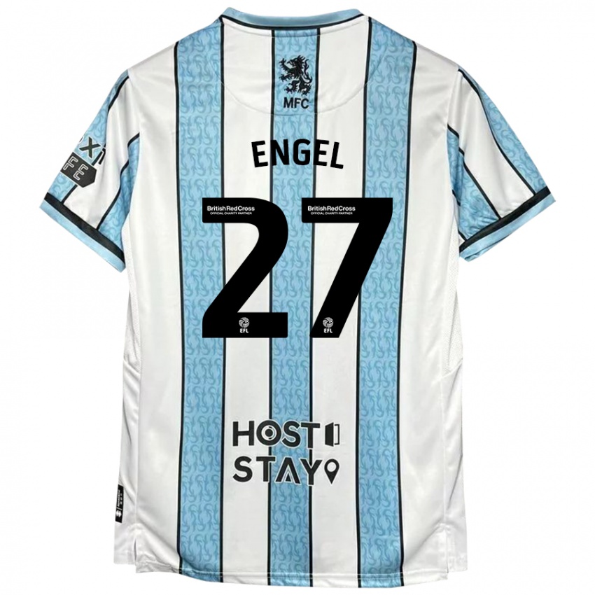 Kinder Lukas Engel #27 Weiß Blau Auswärtstrikot Trikot 2024/25 T-Shirt