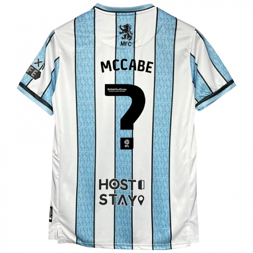 Kinder Iain Mccabe #0 Weiß Blau Auswärtstrikot Trikot 2024/25 T-Shirt