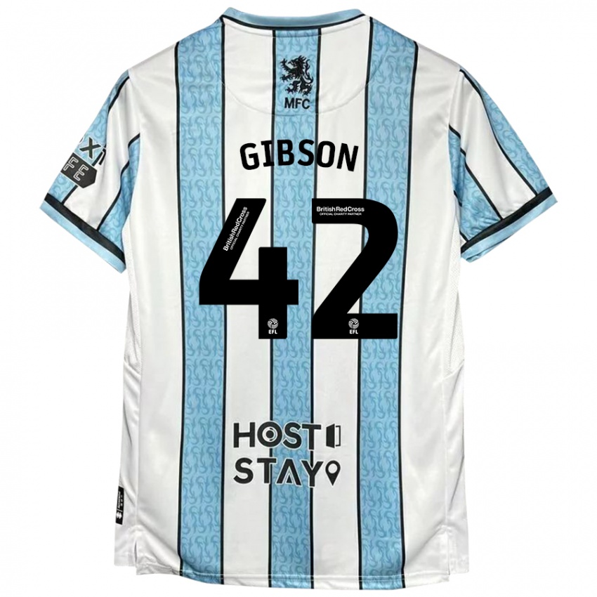 Kinder Joseph Gibson #42 Weiß Blau Auswärtstrikot Trikot 2024/25 T-Shirt