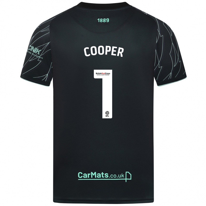 Kinder Michael Cooper #1 Schwarz Grün Auswärtstrikot Trikot 2024/25 T-Shirt