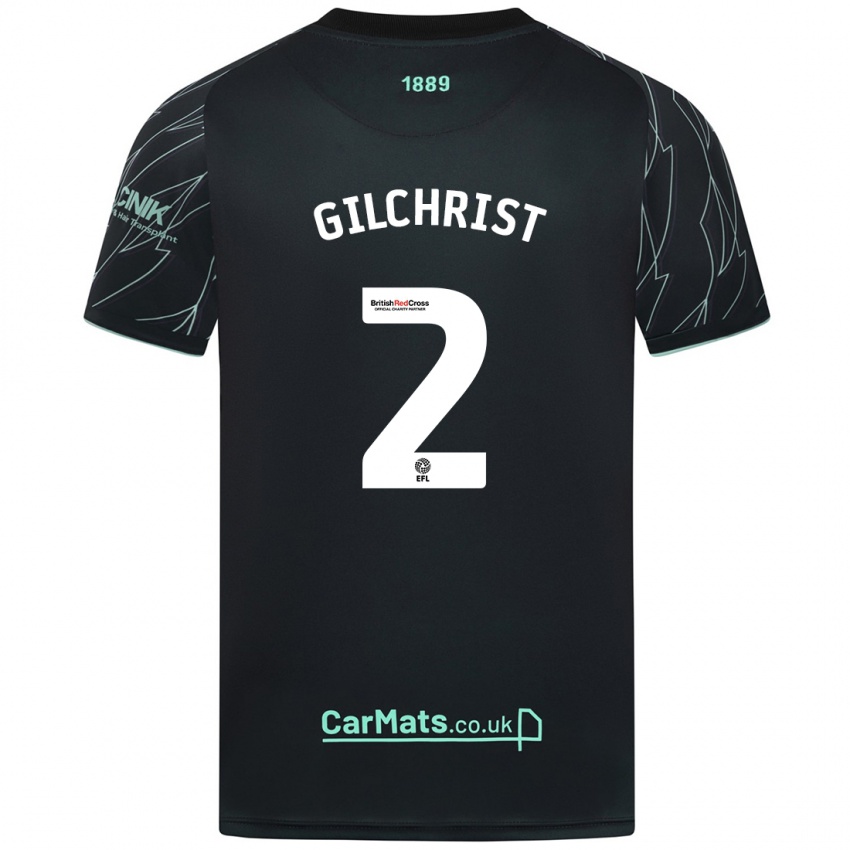 Kinder Alfie Gilchrist #2 Schwarz Grün Auswärtstrikot Trikot 2024/25 T-Shirt