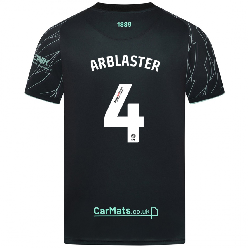 Kinder Oliver Arblaster #4 Schwarz Grün Auswärtstrikot Trikot 2024/25 T-Shirt