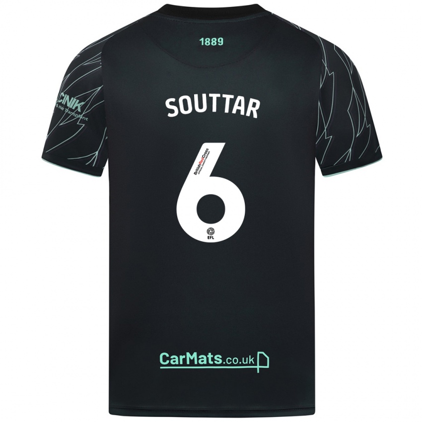 Kinder Harry Souttar #6 Schwarz Grün Auswärtstrikot Trikot 2024/25 T-Shirt