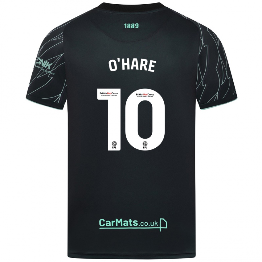 Kinder Callum O'hare #10 Schwarz Grün Auswärtstrikot Trikot 2024/25 T-Shirt