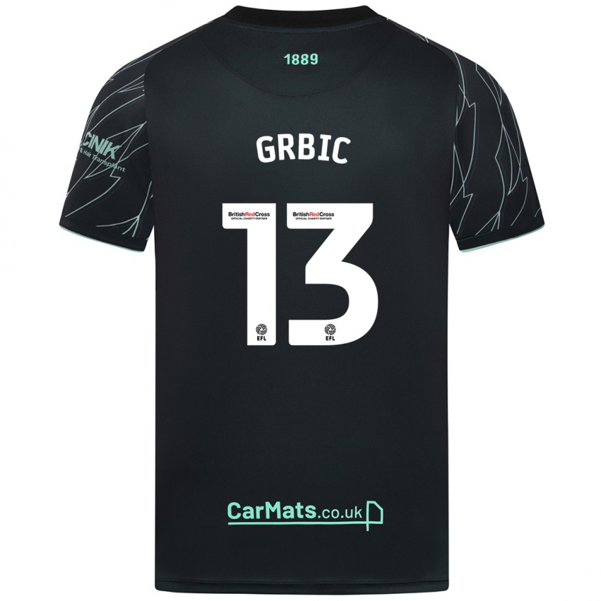 Kinder Ivo Grbic #13 Schwarz Grün Auswärtstrikot Trikot 2024/25 T-Shirt