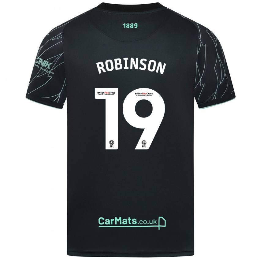 Kinder Jack Robinson #19 Schwarz Grün Auswärtstrikot Trikot 2024/25 T-Shirt