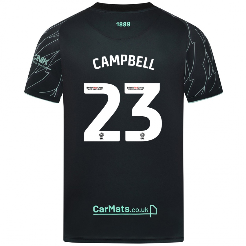 Kinder Tyrese Campbell #23 Schwarz Grün Auswärtstrikot Trikot 2024/25 T-Shirt