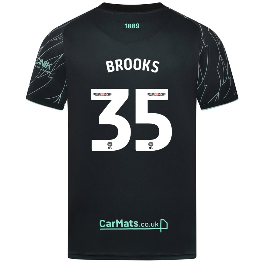 Kinder Andre Brooks #35 Schwarz Grün Auswärtstrikot Trikot 2024/25 T-Shirt