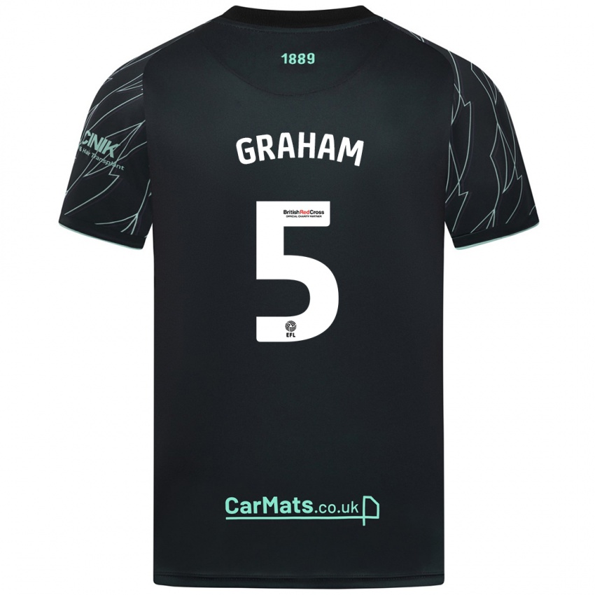 Kinder Molly Graham #5 Schwarz Grün Auswärtstrikot Trikot 2024/25 T-Shirt