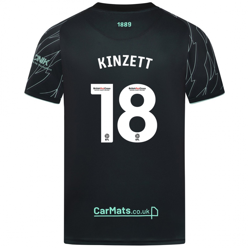 Kinder Ella Kinzett #18 Schwarz Grün Auswärtstrikot Trikot 2024/25 T-Shirt