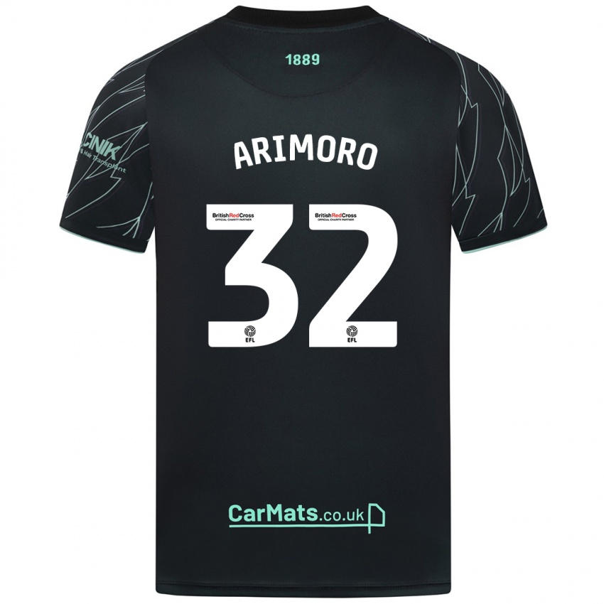 Kinder Juliet Khinde Adebowale-Arimoro #32 Schwarz Grün Auswärtstrikot Trikot 2024/25 T-Shirt