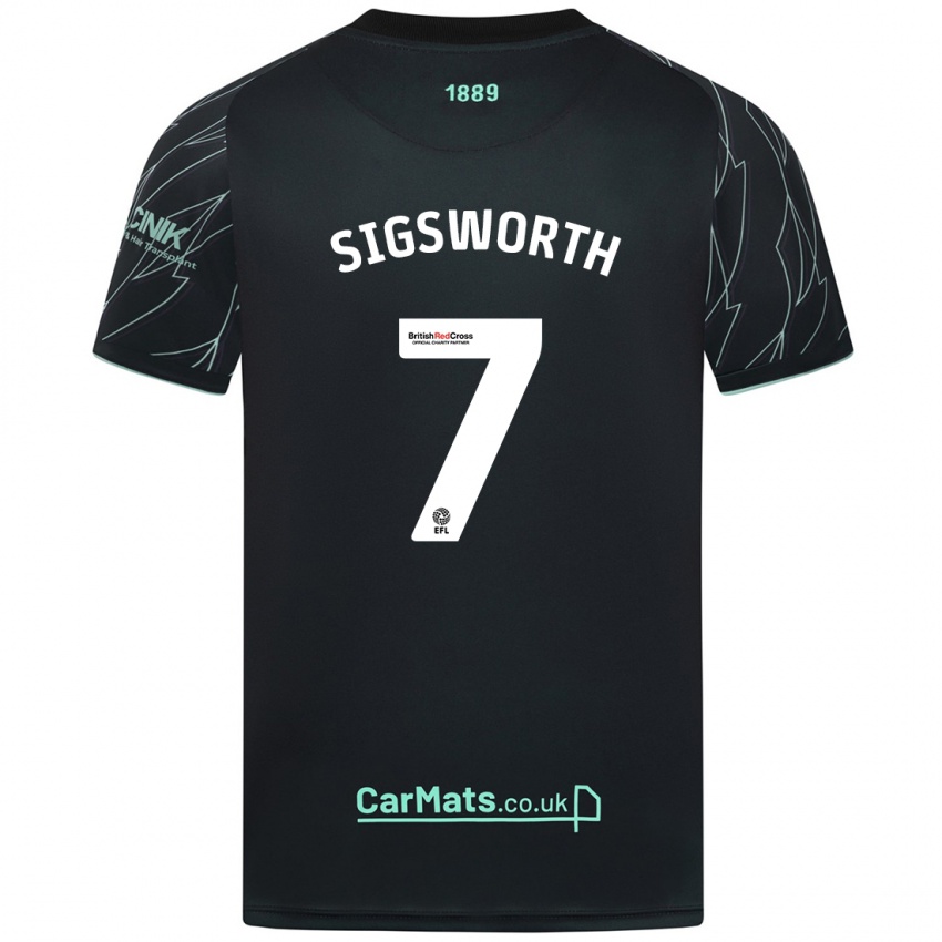 Kinder Jess Sigsworth #7 Schwarz Grün Auswärtstrikot Trikot 2024/25 T-Shirt