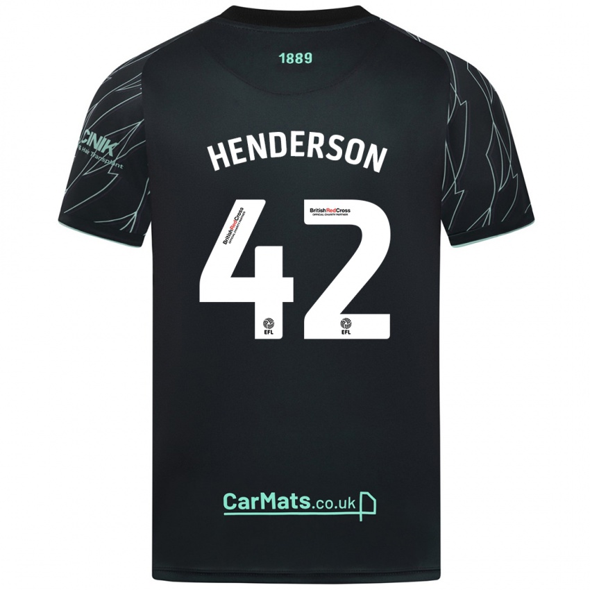 Kinder Peyton Henderson #42 Schwarz Grün Auswärtstrikot Trikot 2024/25 T-Shirt