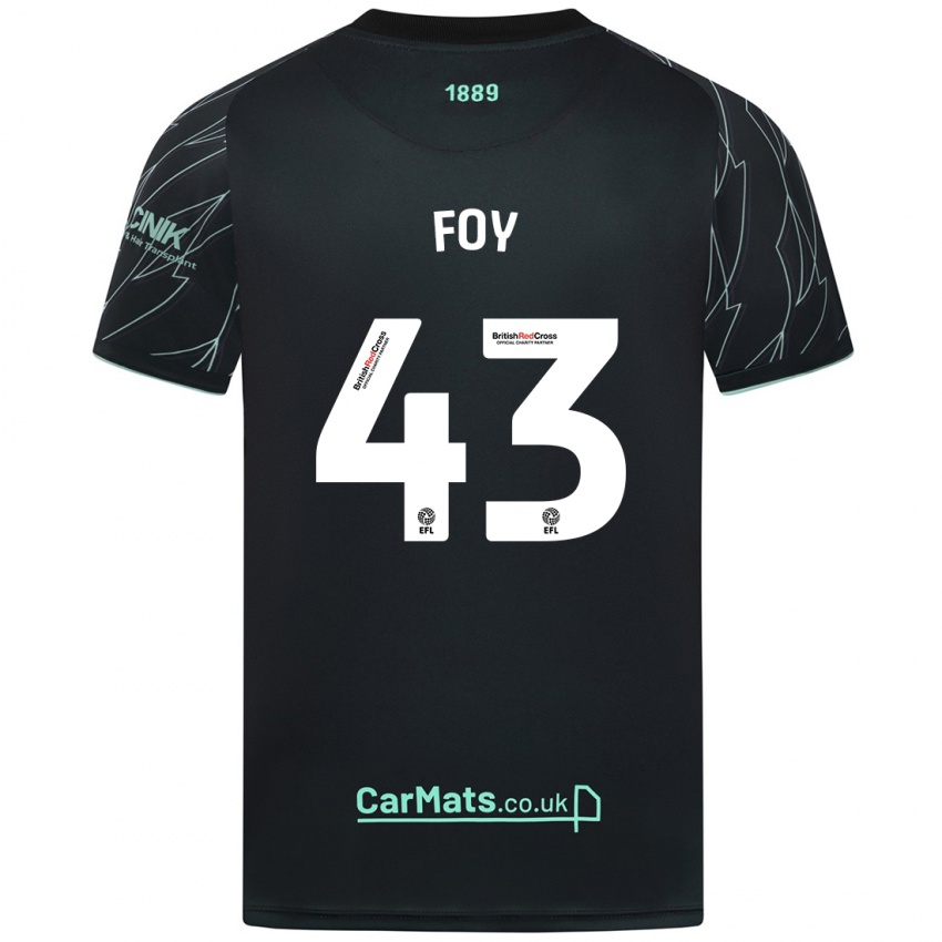 Kinder Gus Foy #43 Schwarz Grün Auswärtstrikot Trikot 2024/25 T-Shirt