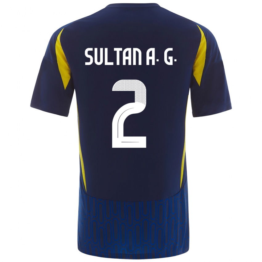 Kinder Sultan Al-Ghannam #2 Blau Gelb Auswärtstrikot Trikot 2024/25 T-Shirt