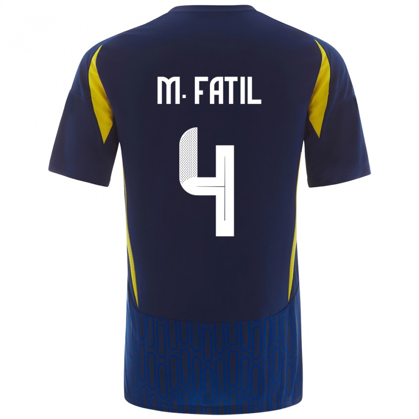 Kinder Mohammed Al-Fatil #4 Blau Gelb Auswärtstrikot Trikot 2024/25 T-Shirt