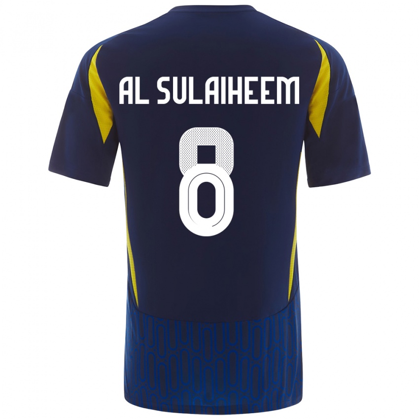 Kinder Abdulmajeed Al-Sulayhim #8 Blau Gelb Auswärtstrikot Trikot 2024/25 T-Shirt