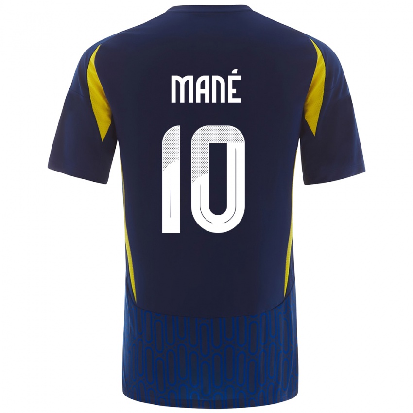 Kinder Sadio Mane #10 Blau Gelb Auswärtstrikot Trikot 2024/25 T-Shirt