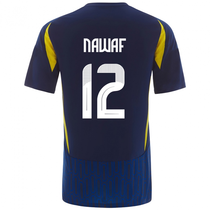 Kinder Nawaf Al-Boushal #12 Blau Gelb Auswärtstrikot Trikot 2024/25 T-Shirt