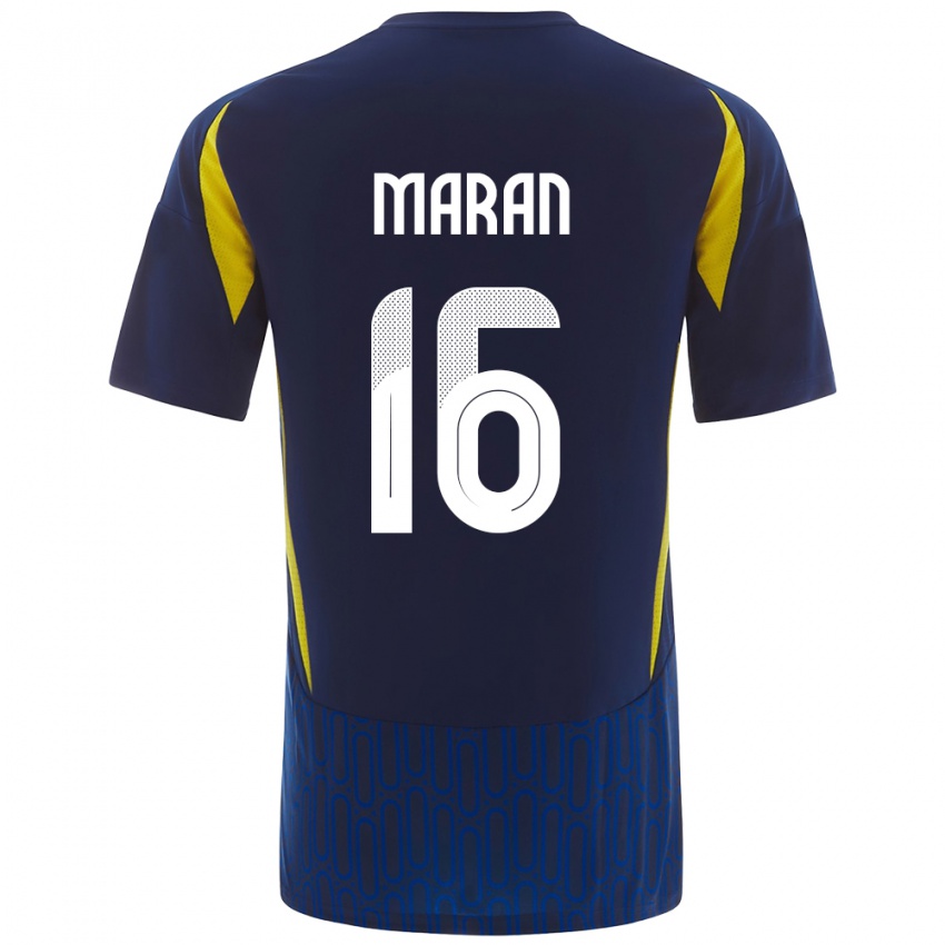 Kinder Mohammed Maran #16 Blau Gelb Auswärtstrikot Trikot 2024/25 T-Shirt