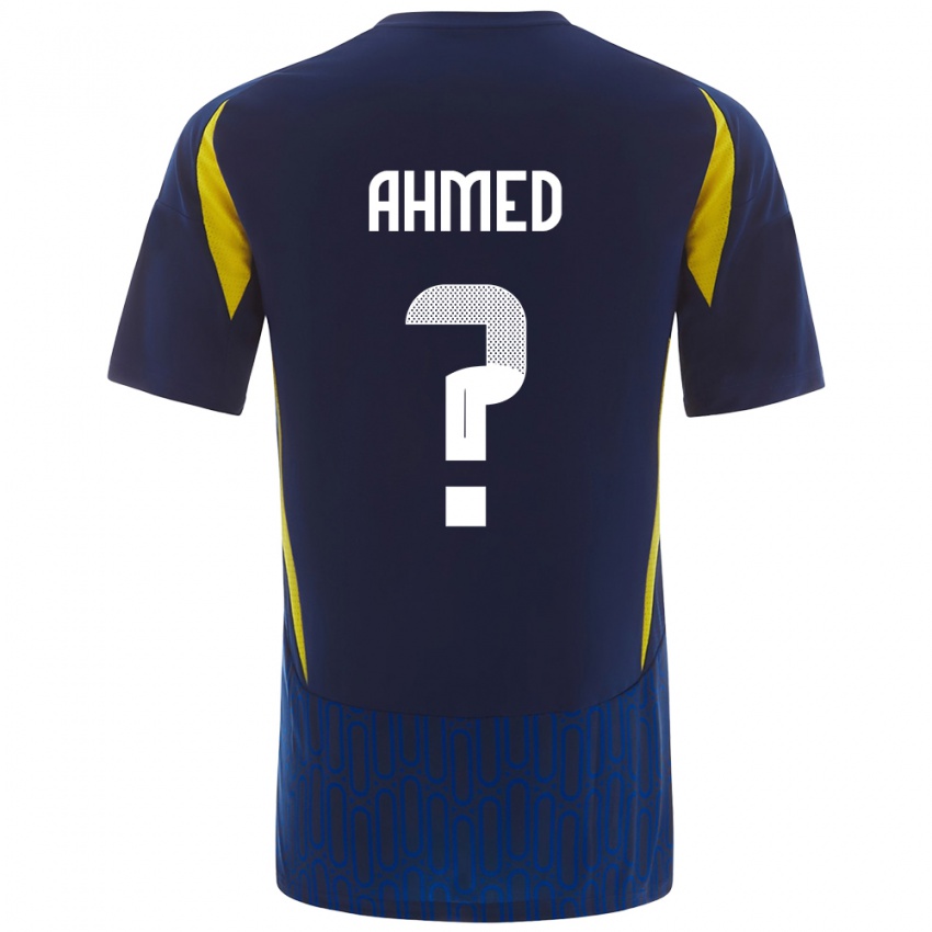 Kinder Al Anood Ahmed #0 Blau Gelb Auswärtstrikot Trikot 2024/25 T-Shirt