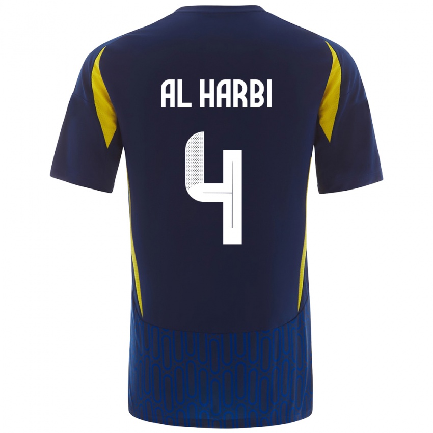 Kinder Fay Al-Harbi #4 Blau Gelb Auswärtstrikot Trikot 2024/25 T-Shirt