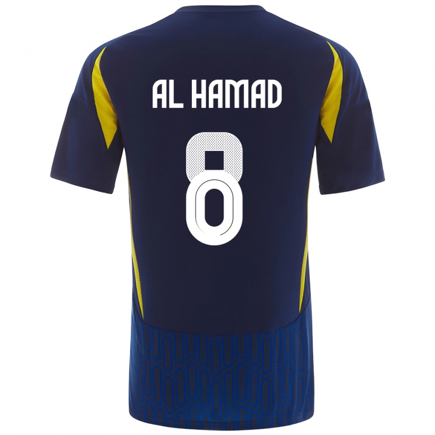 Kinder Sara Al-Hamad #8 Blau Gelb Auswärtstrikot Trikot 2024/25 T-Shirt