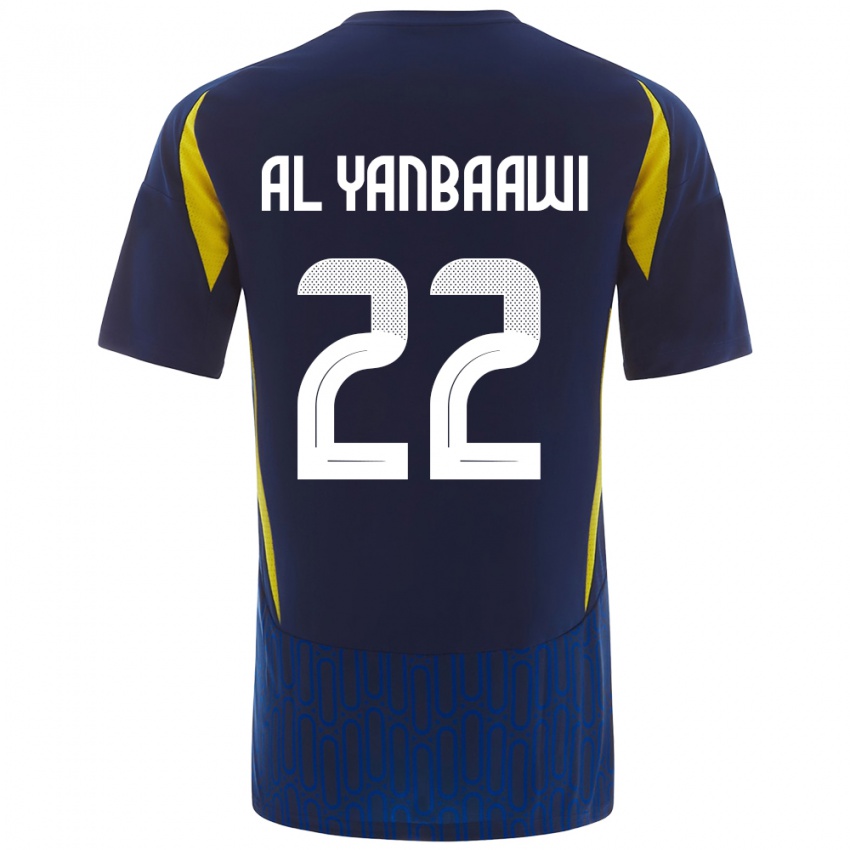 Kinder Tahani Al-Yanbaawi #22 Blau Gelb Auswärtstrikot Trikot 2024/25 T-Shirt