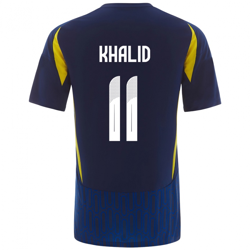 Kinder Khalid Al-Ghannam #11 Blau Gelb Auswärtstrikot Trikot 2024/25 T-Shirt