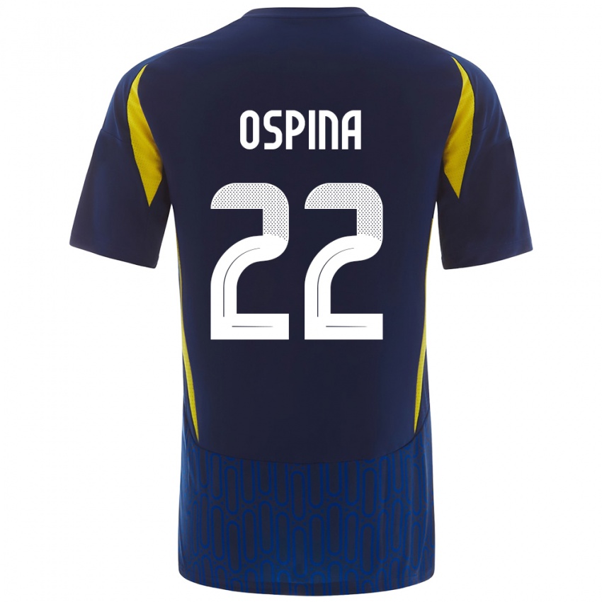 Kinder David Ospina #22 Blau Gelb Auswärtstrikot Trikot 2024/25 T-Shirt