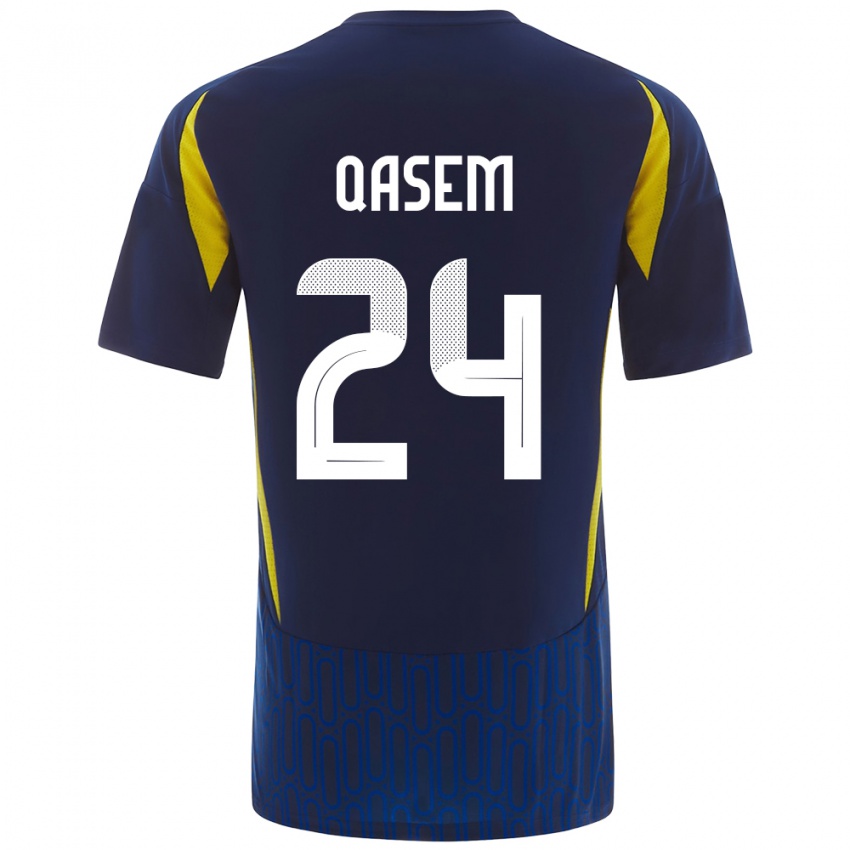 Kinder Mohammed Qasem #24 Blau Gelb Auswärtstrikot Trikot 2024/25 T-Shirt