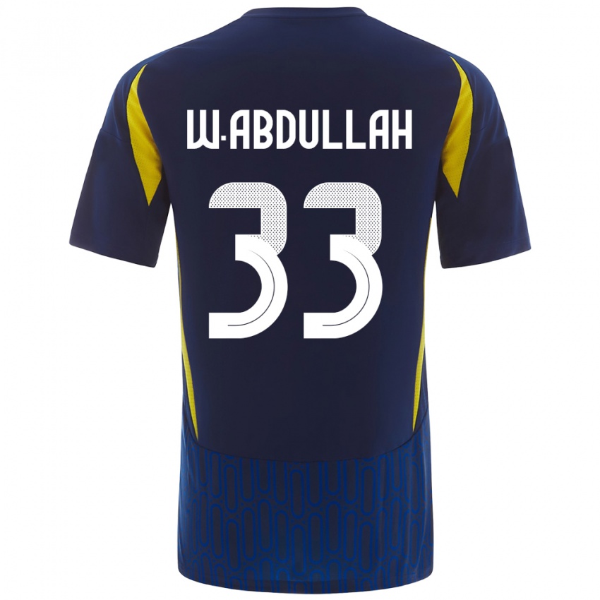 Kinder Waleed Abdullah #33 Blau Gelb Auswärtstrikot Trikot 2024/25 T-Shirt