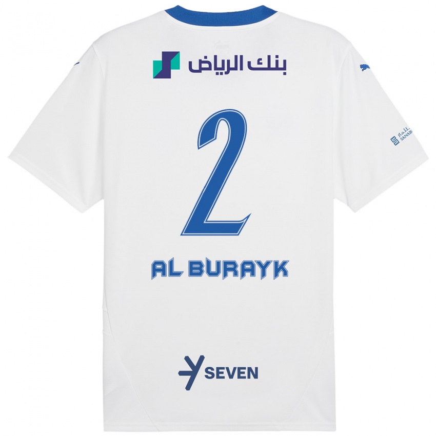 Kinder Mohammed Al-Burayk #2 Weiß Blau Auswärtstrikot Trikot 2024/25 T-Shirt