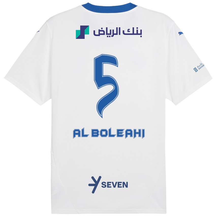 Kinder Ali Al-Boleahi #5 Weiß Blau Auswärtstrikot Trikot 2024/25 T-Shirt