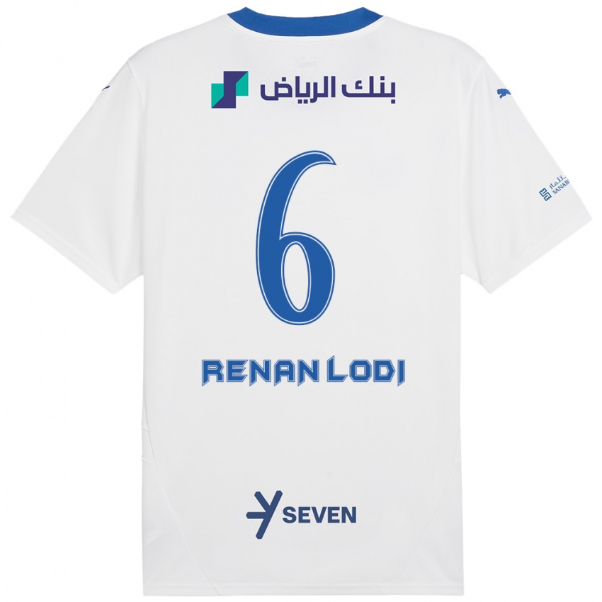 Kinder Renan Lodi #6 Weiß Blau Auswärtstrikot Trikot 2024/25 T-Shirt