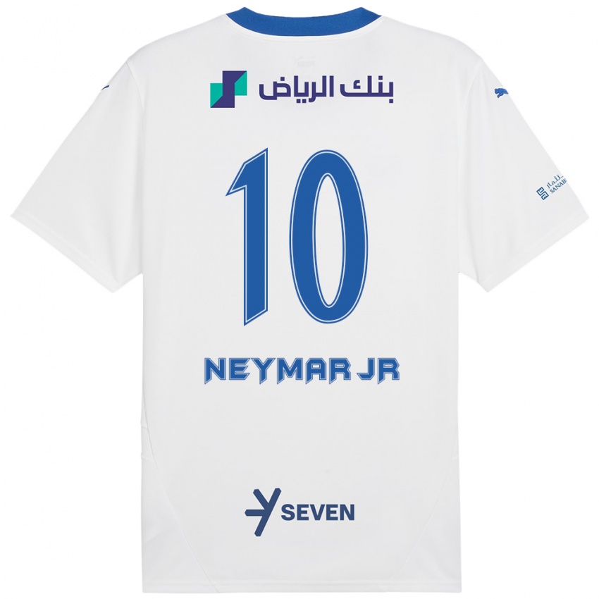 Kinder Neymar #10 Weiß Blau Auswärtstrikot Trikot 2024/25 T-Shirt