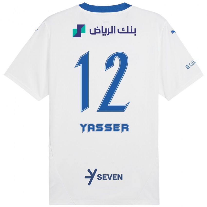 Kinder Yasser Al-Shahrani #12 Weiß Blau Auswärtstrikot Trikot 2024/25 T-Shirt