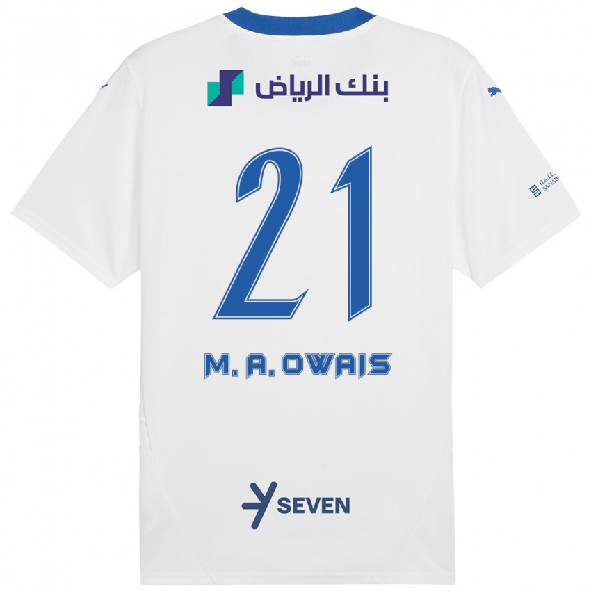 Kinder Mohammed Al-Owais #21 Weiß Blau Auswärtstrikot Trikot 2024/25 T-Shirt