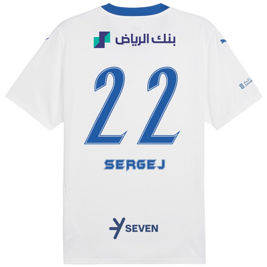 Kinder Sergej Milinkovic-Savic #22 Weiß Blau Auswärtstrikot Trikot 2024/25 T-Shirt