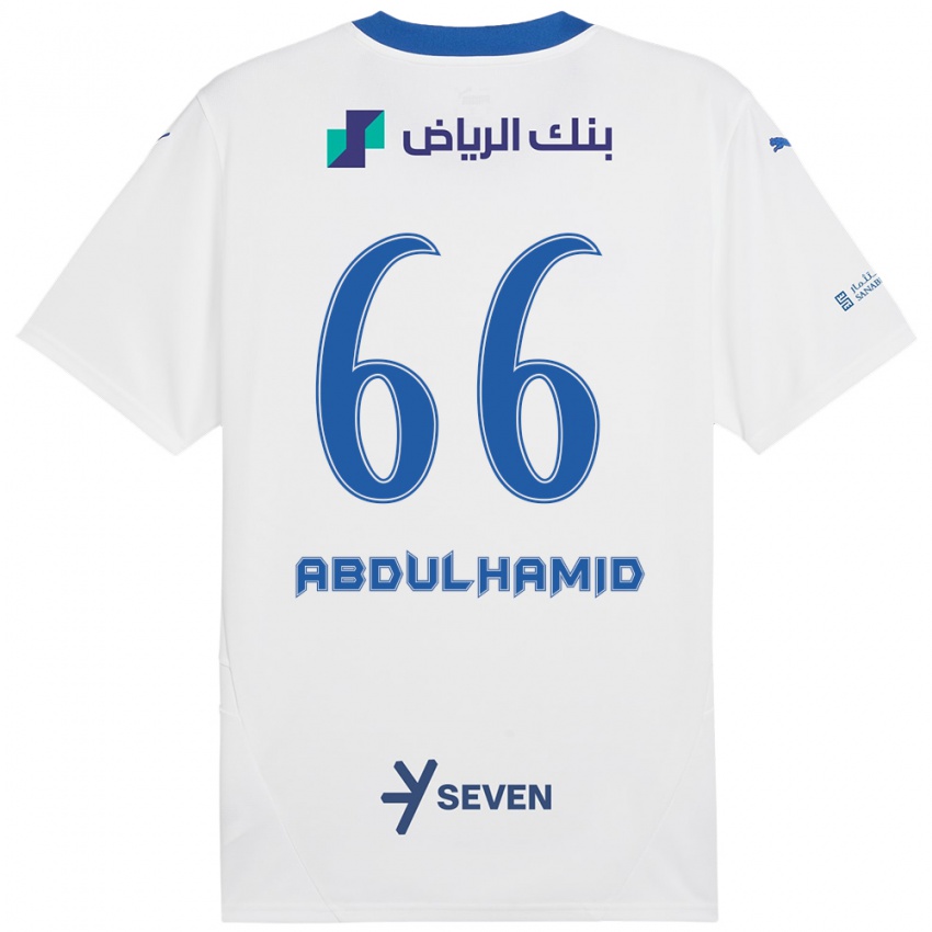 Kinder Saud Abdulhamid #66 Weiß Blau Auswärtstrikot Trikot 2024/25 T-Shirt